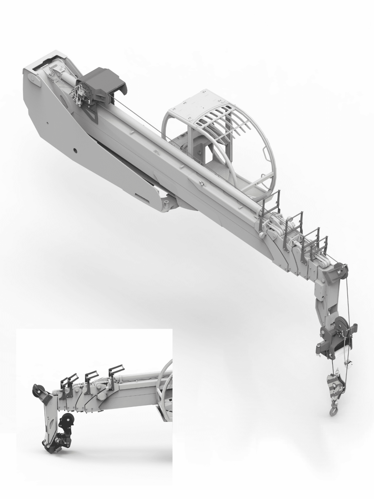 Winch winch mounted at the bottom of the boom 6t articulated for road use [6 .30] for telehandler